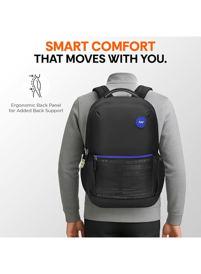 سكاي باجز Skybags Propack Plus 17 Inch Compatible Anti‑Theft Laptop Backpack 36L | 3 Compartments with Rain Cover | Air Mesh Back Panel | Side Bottle Pocket | Office & Travel Backpack for Men & Women - Image 5